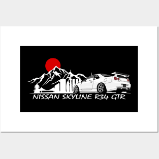 Nissan Skyline GTR R34, JDM Car Posters and Art